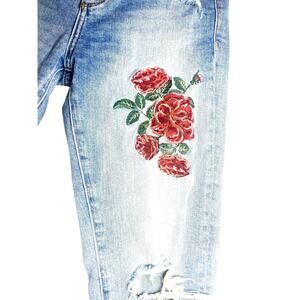 Zara Basic Crop Women's Jeans Roses Sz 4